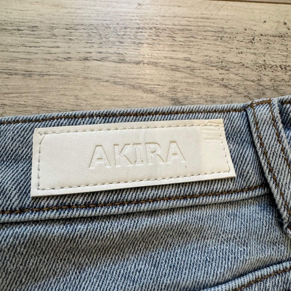 AKIRA Distressed Denim Shorts Western Glam Festival Women Size M Blue Fringe - Picture 7 of 10